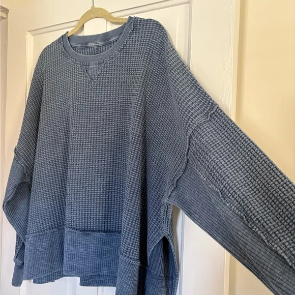 American Eagle Big Hug Crew Neck Waffle Shirt - Picture 4 of 10